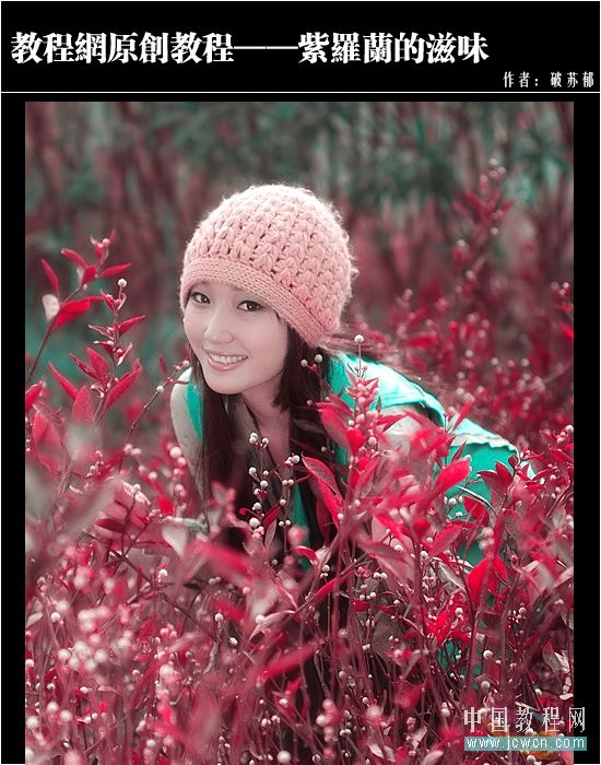 photoshop教程:紫羅蘭映襯的美女