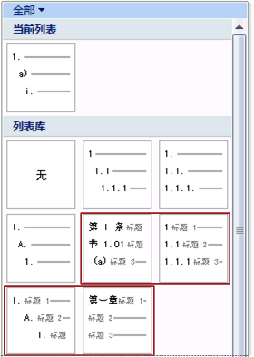 編號標(biāo)題列表樣式