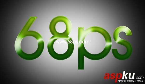 Photoshop,圖層樣式,水晶綠色字