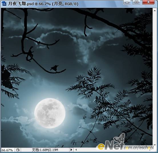 photoshop照片合成教程:月夜飛翔