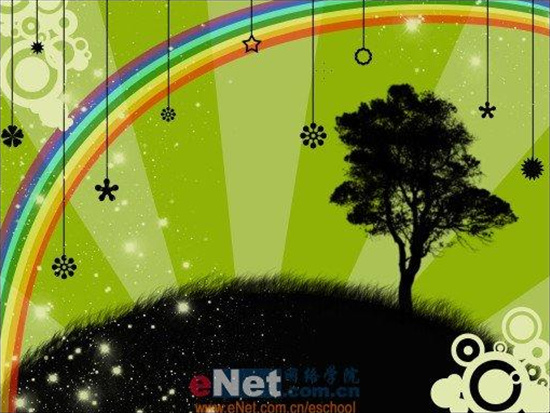 photoshop設計彩虹初現(xiàn)的壁紙