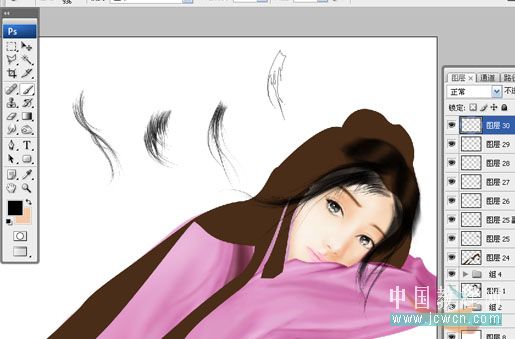 photoshop鼠繪漂亮的人物桃花淚