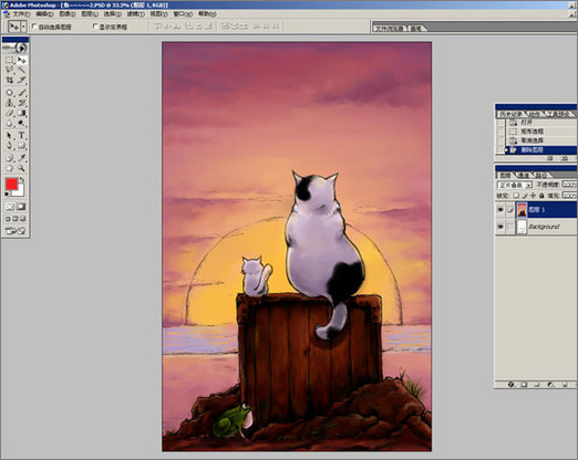 photoshop和painter手繪插畫《眺望》 photoshop和painter手繪插畫《眺望》