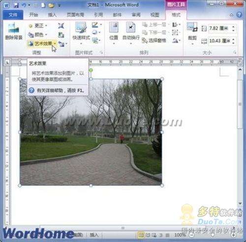 在Word 2010文檔中為圖片設置藝術效果 武林網