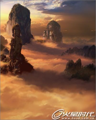 photoshop打造石像觀音完美場景