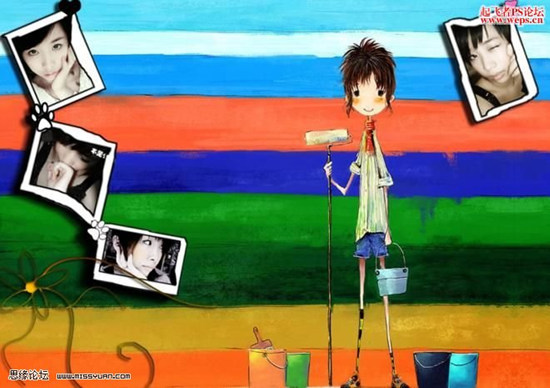 photoshop簡單制作墻上的壁畫