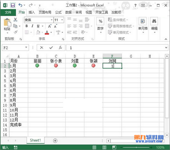 Excel2013教程 如何用紅燈圖標(biāo)記錄工作情況