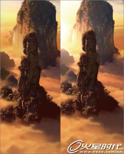 photoshop打造石像觀音完美場景