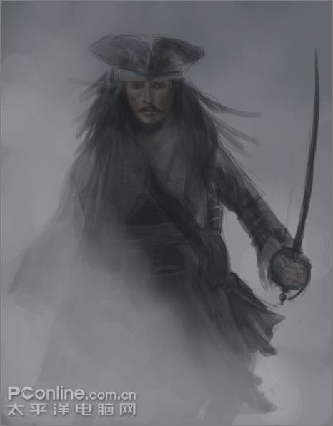 photoshop手繪《加勒比海盜3》杰克船長_網頁設計webjx.com網絡整理 photoshop手繪《加勒比海盜3》杰克船長_網頁設計webjx.com網絡整理