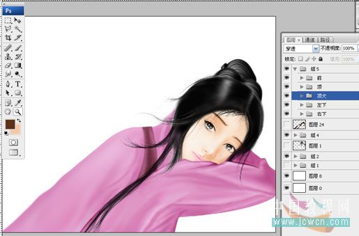 photoshop鼠繪漂亮的人物桃花淚