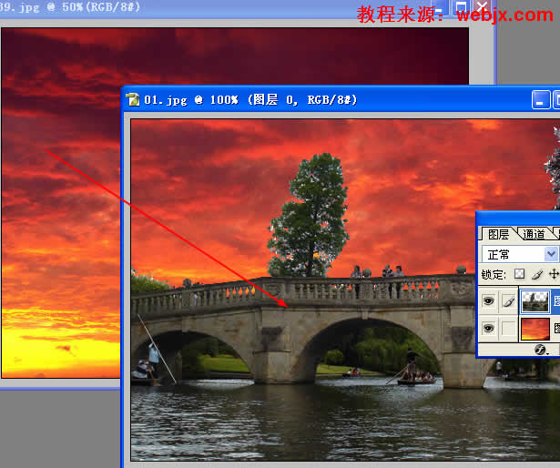 photoshop圖片合成教程:打造夕陽風(fēng)景_網(wǎng)頁設(shè)計(jì)webjx.com原創(chuàng)