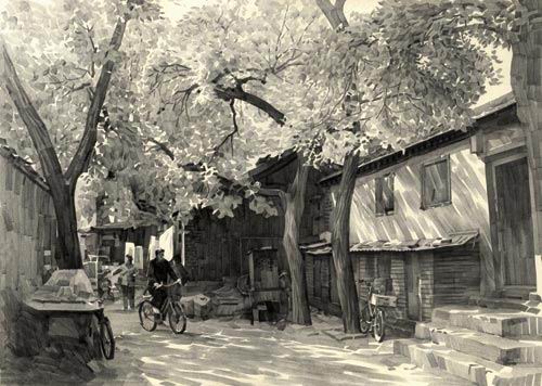 留住胡同—精彩photoshop鉛筆畫欣賞_網(wǎng)頁設(shè)計www.webjx.com轉(zhuǎn)載