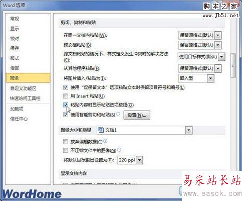 粘貼內容時顯示粘貼選項按鈕