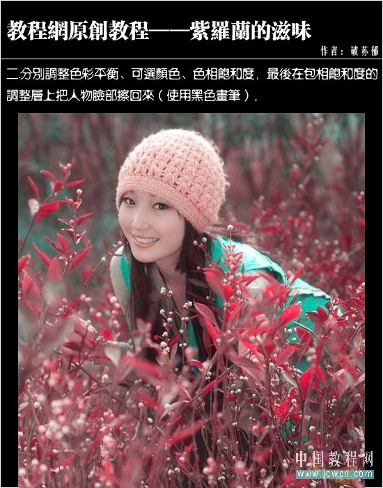 photoshop教程:紫羅蘭映襯的美女