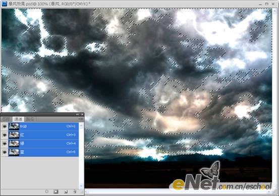 photoshop打造暴風雨效果