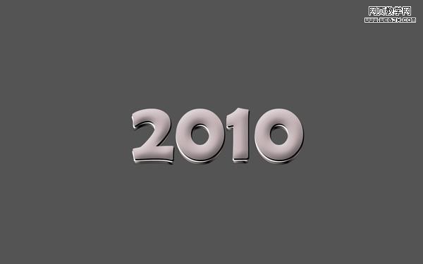 photoshop簡單制作銀灰色2010文字特效_網(wǎng)頁設(shè)計(jì)