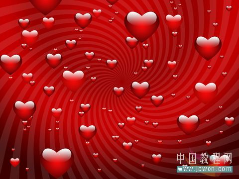 photoshop繪制多顆紅心表達情人節愛意