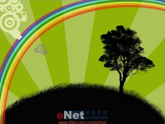 photoshop設計彩虹初現(xiàn)的壁紙