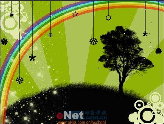 photoshop設計彩虹初現(xiàn)的壁紙