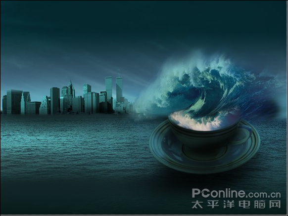 photoshop照片合成:驚濤駭浪在哪會有?