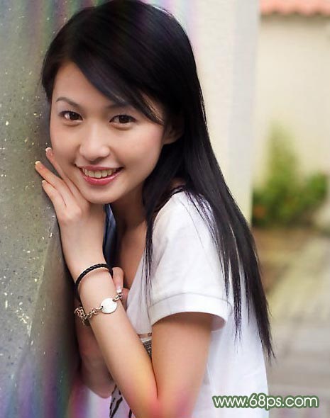 photoshop處理普通照片為醉人微笑古典簽名