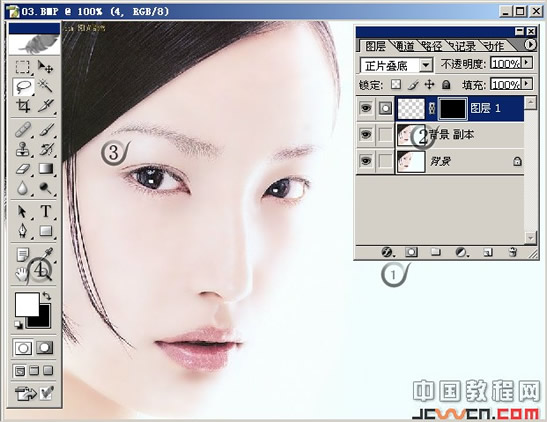 photoshop照片處理:處理mm照片的五官