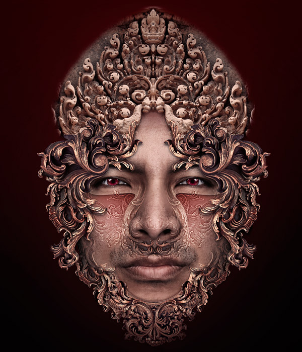 photoshop照片合成教程:制作神秘面具