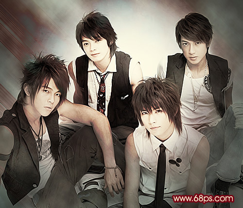 非主流ps教程:帥哥酷酷非主流照片