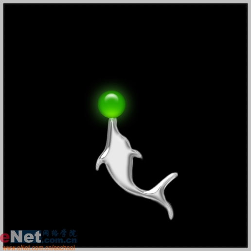 photoshop實例教程:海豚頂珠寶石耳墜