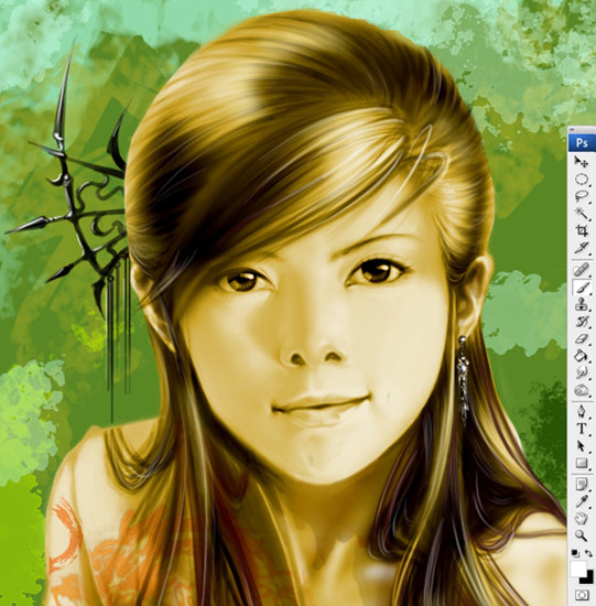 photoshop鼠繪教程:冷艷mm插畫