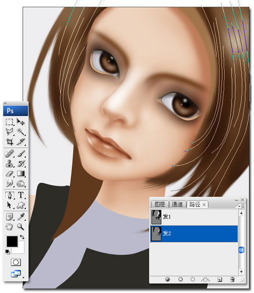 用photoshop鼠繪頭發詳細過程
