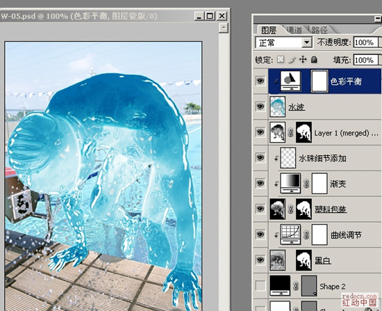 利用photoshop巧妙將人物改成“水人”