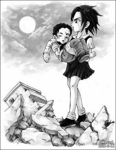 心系汶川震災(zāi) 網(wǎng)友漫畫表愛心