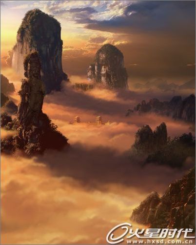 photoshop打造石像觀音完美場景