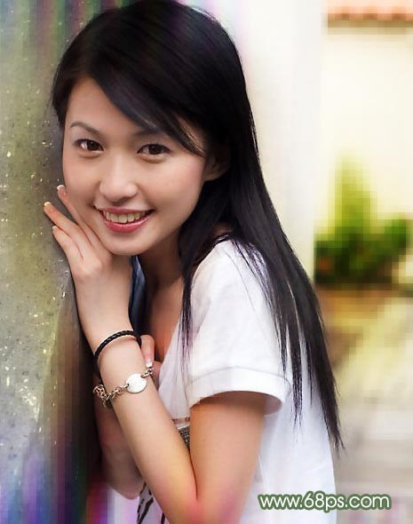 photoshop處理普通照片為醉人微笑古典簽名