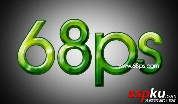 Photoshop,圖層樣式,水晶綠色字