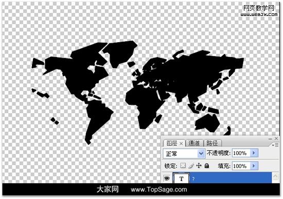 ps教程:制作漂亮的數(shù)碼點(diǎn)陣構(gòu)成的世界地圖_webjx.com