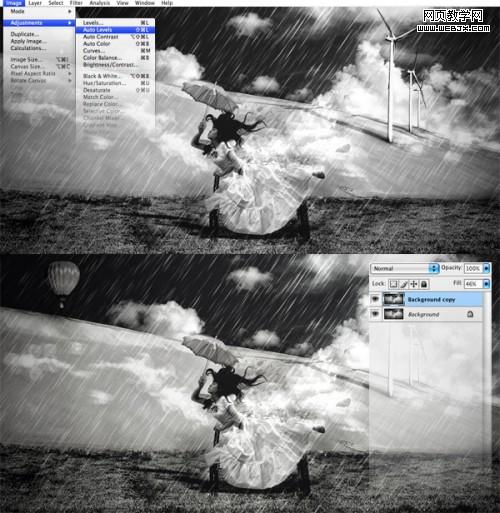 photoshop照片合成教程:暗調插畫效果_網頁設計