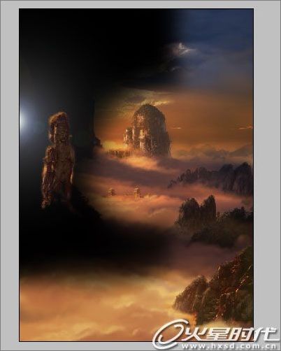 photoshop打造石像觀音完美場景