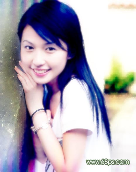 photoshop處理普通照片為醉人微笑古典簽名