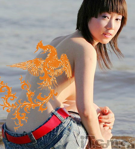 photoshop教程:為美女添加漂亮的紋身圖案_webjx.com