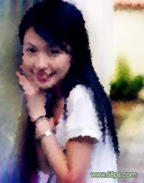 photoshop處理普通照片為醉人微笑古典簽名