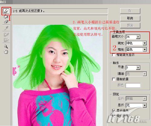 圖4 photoshop抽出濾鏡設置