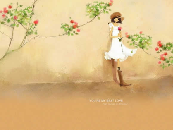 ps教程:去除美麗插畫中的文字水印