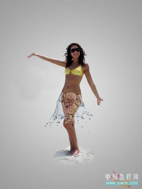 photoshop給泳裝美女穿上漂亮的水裙子