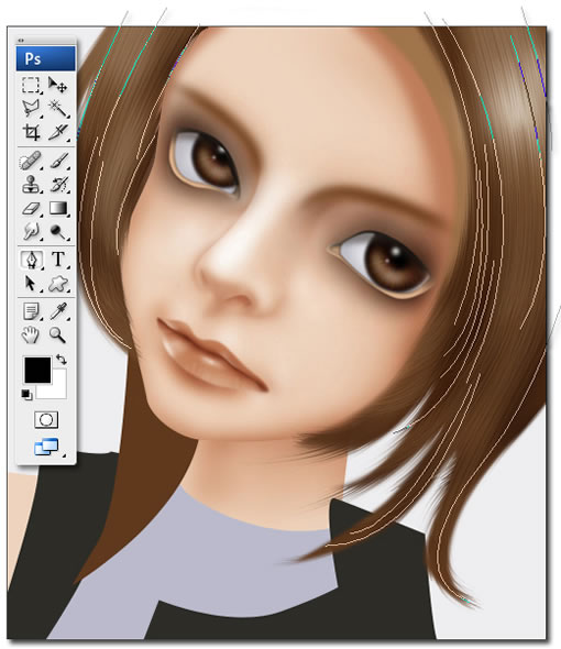 用photoshop鼠繪頭發詳細過程