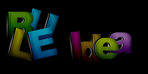 photoshop制作層疊的立體彩色文字