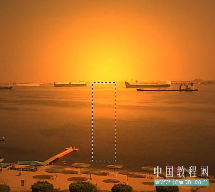 photoshop教程:照片轉夕陽風景