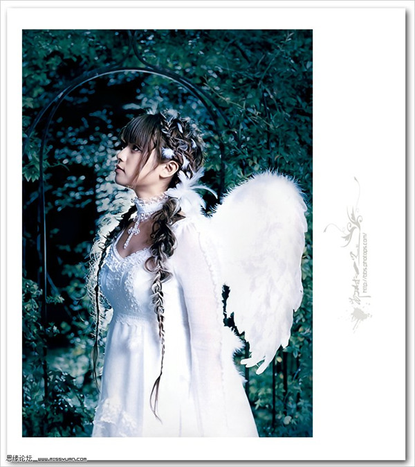 photoshop調色實例：后園花里的天使