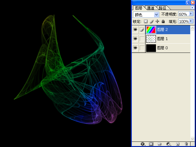 調(diào)整混合模式為顏色，調(diào)整透明度